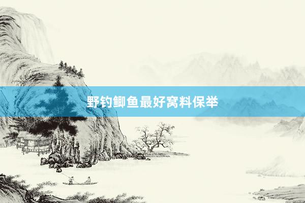野钓鲫鱼最好窝料保举